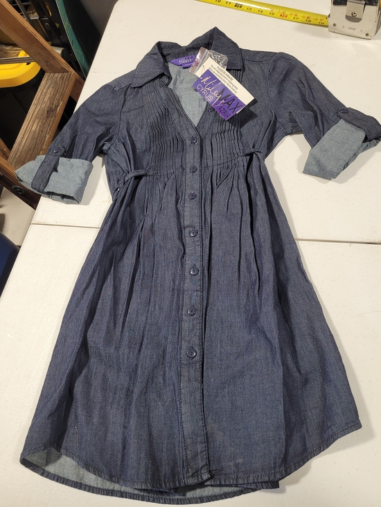 Miley Cyrus & Max Azria Dresses & Skirts - Miley Cyrus & Max Azria Denim Button‑Front Shirt Dress in Dark Blue